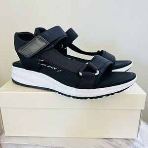 ANNE KLEIN Goldie Sport Sneaker Sandal, Comfort Cushioned, Black, Size 11, NWT